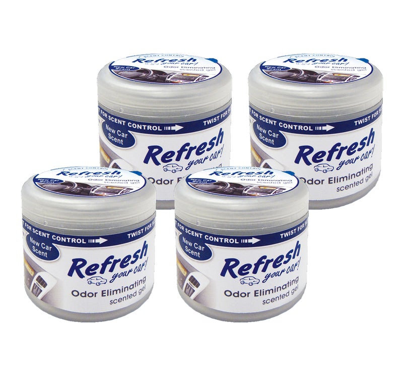 Refresh Your Car! 84941 New Car Scent Scented Gel Air Freshener  4.5 oz  4 Pack